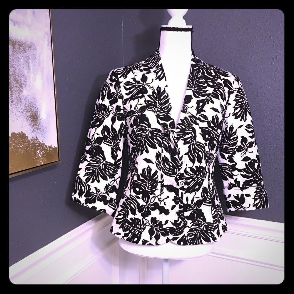 Lafayette 148 Floral Jacquard flower print blazer